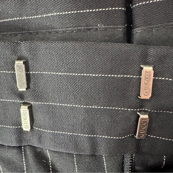 Gucci pants pin stripe black white logo buttons business professional stylish - Picture 7 of 16